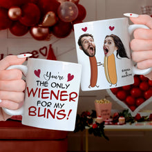 Load image into Gallery viewer, Personalized Couple Coffee Mug - You&#39;re The Only Wiener For My Buns Coffee Mug PopCulturePrints
