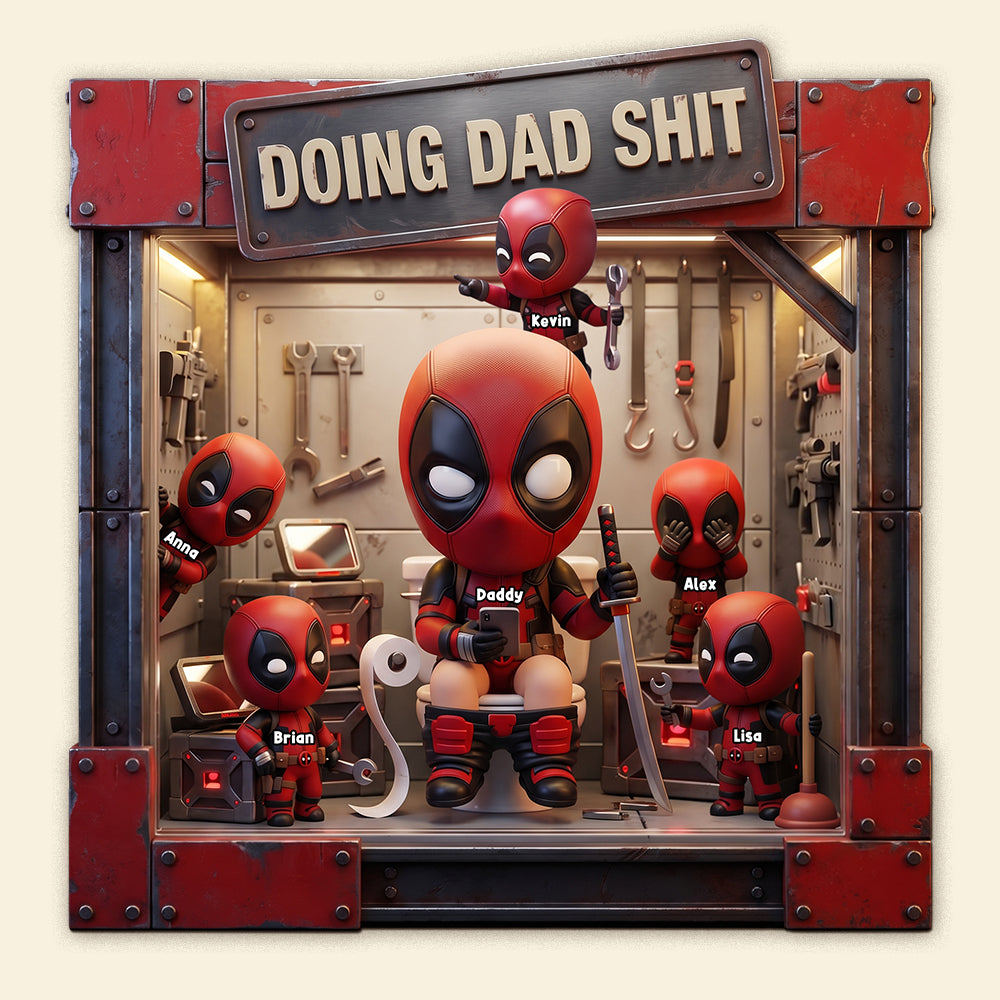Doing Dad Shit - Personalized Funny Fighter Dad Metal Sign Metal Signs PopCulturePrints