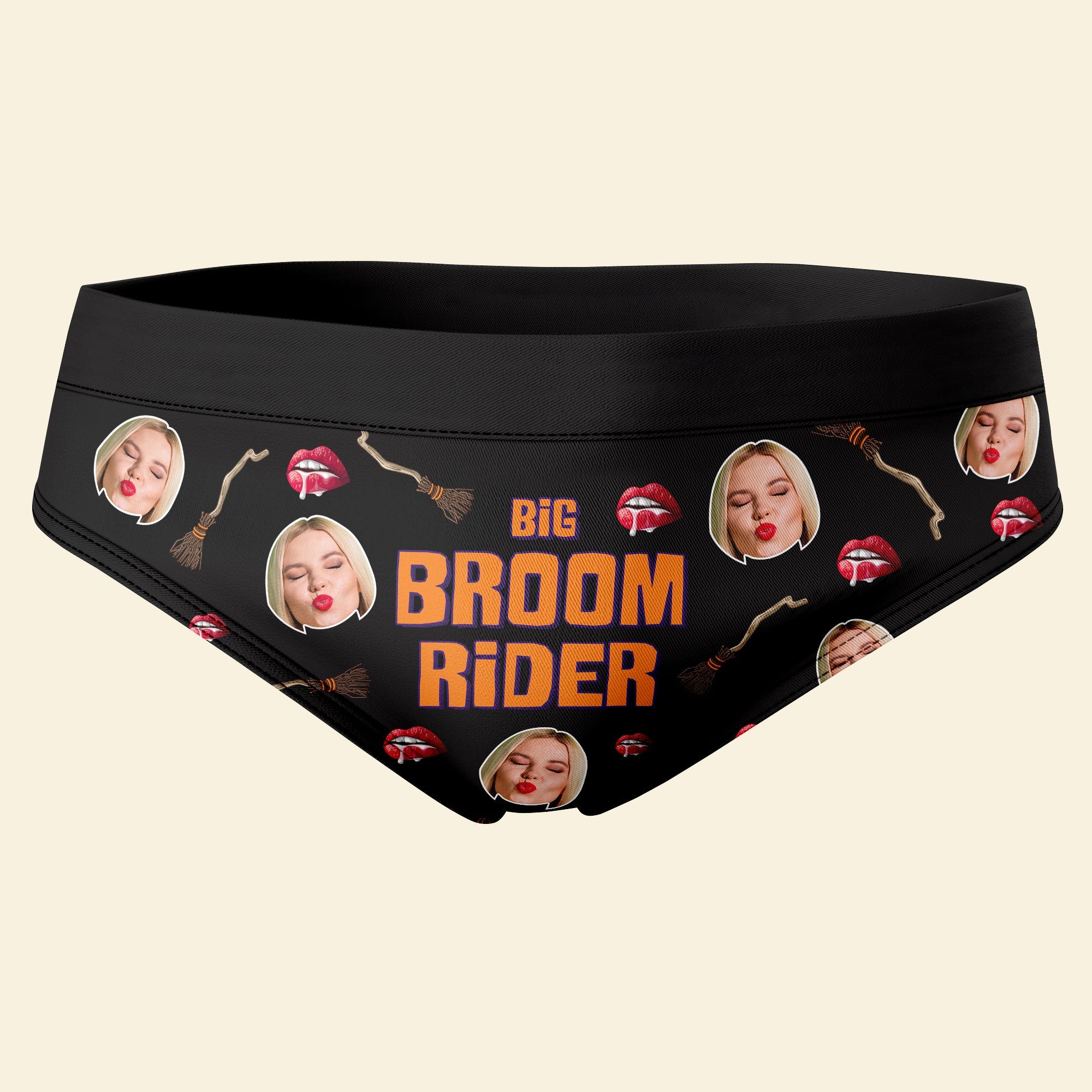 Custom Halloween Couple Boxer Briefs - Big Broom Rider & Pumpkin Snatch Finder Boxer Briefs PopCulturePrints