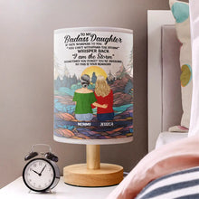 Load image into Gallery viewer, To My Badass Daughter Whisper Back &#39;I Am The Storm&#39; - Personalized Fabric Lamp | Gift for Mom, Grandma, or Daughter Fabric Lamp PopCulturePrints

