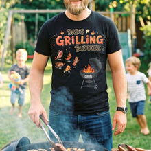 Load image into Gallery viewer, Dad's Grilling Buddies Shirt - Personalized Gift for Grilling Dads Shirts PopCulturePrints
