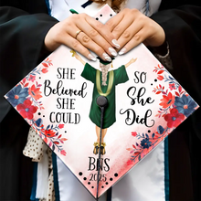 Load image into Gallery viewer, She Believed She Could - Personalized Graduation Cap Topper | Unique Gift for Graduates Graduation Cap Topper PopCulturePrints
