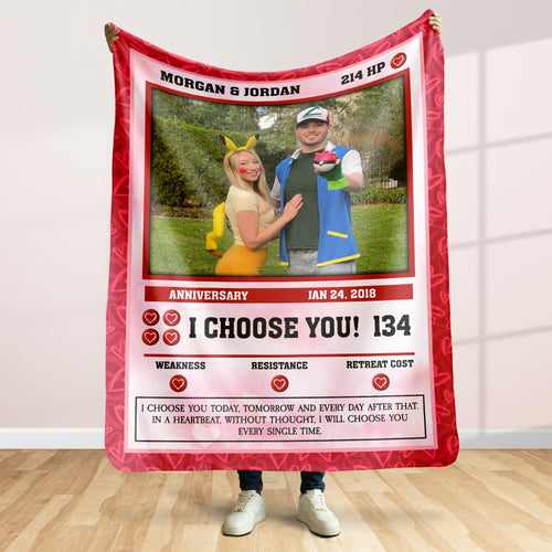 Personalized Couple Blanket - I Choose You Every Day | Unique Valentine's Day Gifts Blanket PopCulturePrints