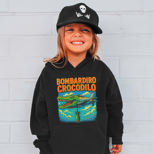 Unleash the Fun with Bombardiro Crocodilo – Personalized Kids Hoodie Shirts PopCulturePrints