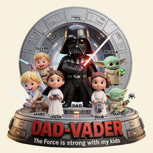 Load image into Gallery viewer, The Force is Strong with My Kids - Personalized Space Warrior Dad Acrylic Plaque Shaped Plaques PopCulturePrints

