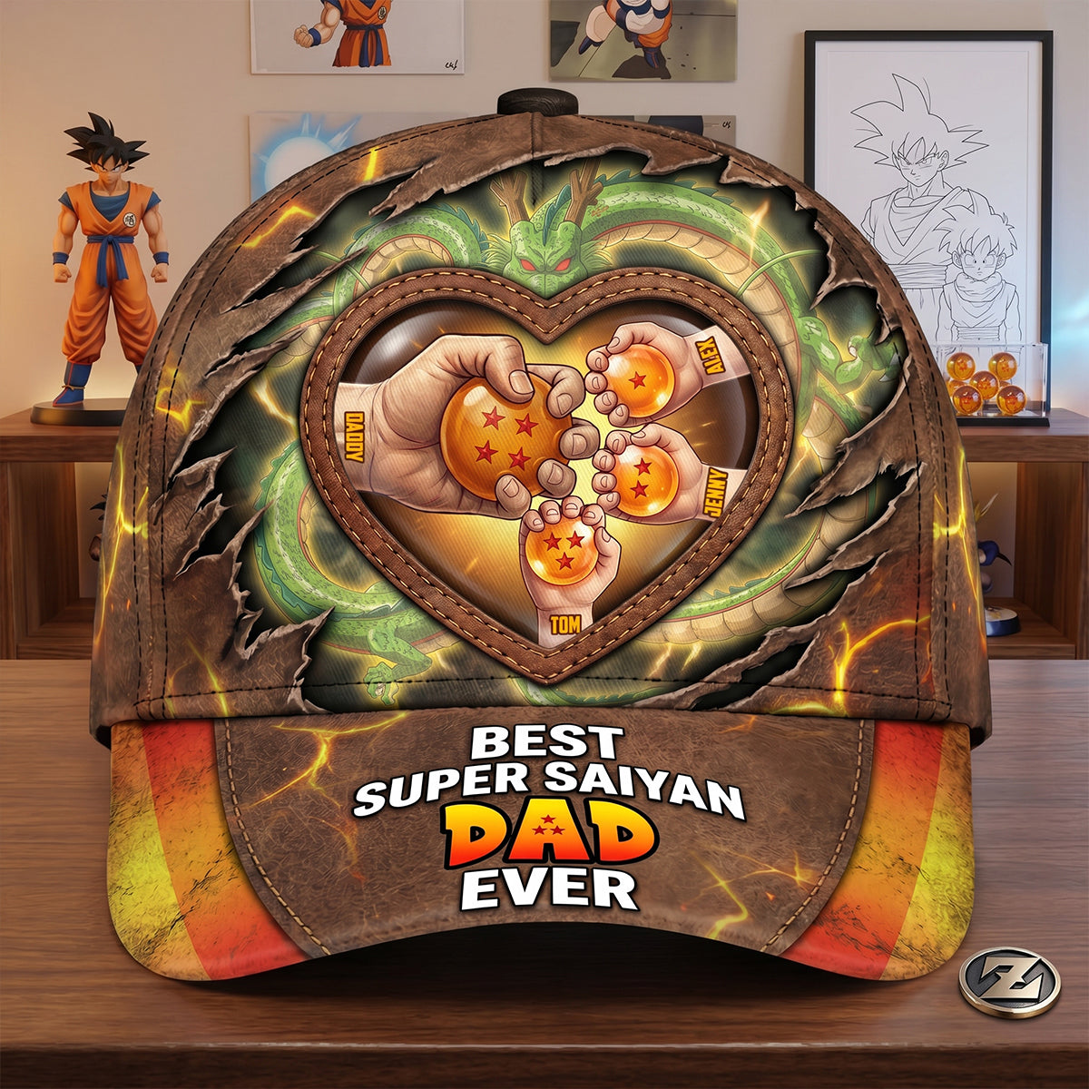 "Best Super Saiyan Dad Ever" - Personalized Adventure Dad Classic Cap - Gift for Dad, Grandpa, and More Caps PopCulturePrints