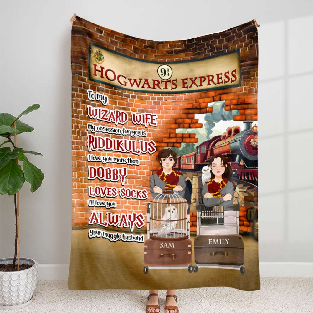 Personalized Hogwarts Express Blanket for Wizard Wives