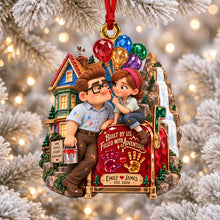 Load image into Gallery viewer, “Built By Us, Filled With Adventure” - Personalized Flying House Couple Ornament Ornament PopCulturePrints
