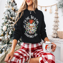 Load image into Gallery viewer, Everything&#39;s Fine Christmas Lights Cozy Sweatshirt
