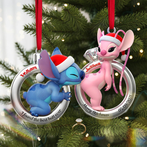 “I Found the Best Butt Ever” - Personalized Little Monster Christmas Rings Acrylic Ornament - Custom Gift for Couples Ornament PopCulturePrints