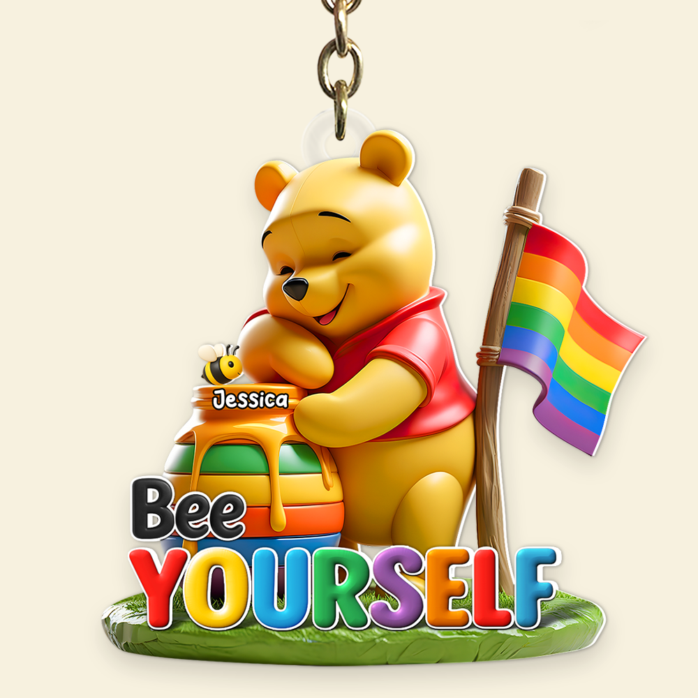 “Bee Yourself” - Personalized Keychain for the LGBT Community Keychains PopCulturePrints