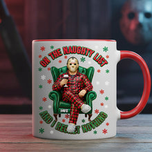 Load image into Gallery viewer, &quot;On The Naughty List&quot; - Horror Villain Accent Mug - Personalized Gift for Horror Fans &amp; Unique Occasions Coffee Mug PopCulturePrints
