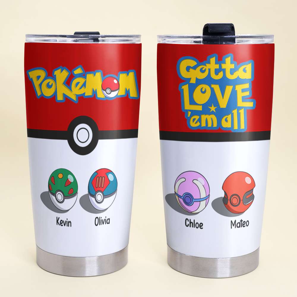 Celebrate Mom's Power with Love | Personalized Mom Tumbler - Custom Gift for Mom, Grandma & More! Tumbler Cup PopCulturePrints