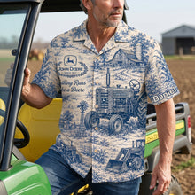 Load image into Gallery viewer, Nothing Runs Like a Deere - Farm Life Toile de Jouy Hawaiian Shirt - Personalized Gifts for Farmers
