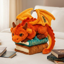 Load image into Gallery viewer, Ignite Your Imagination - Dragon Book Custom Shaped Pillow - Personalized Gift for Book Lovers Pillow PopCulturePrints
