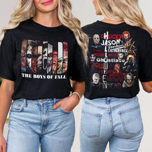 Load image into Gallery viewer, The Boys of Fall Halloween Horror Movie Characters T-Shirt
