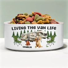 Load image into Gallery viewer, “Living The Van Life” - Custom Pet Bowl - Perfect Gift for Pet Lovers, Dads, and Grandpas Pet Bowl PopCulturePrints
