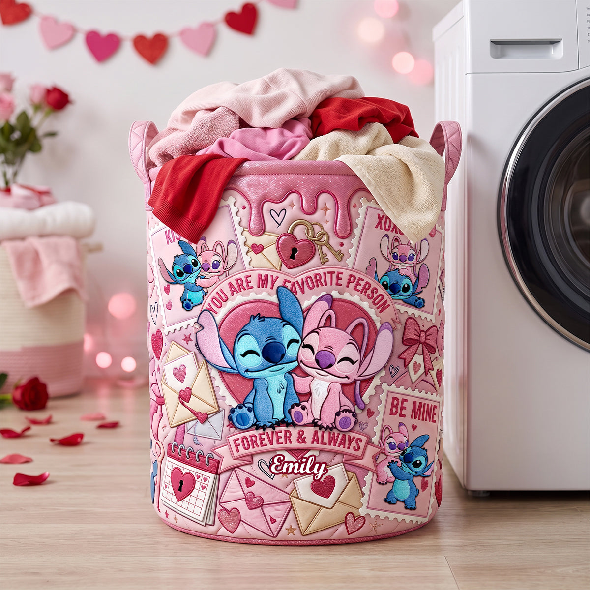 My Favorite One - Personalized Gifts For Couple Quilted Laundry Basket 03PADH110726 Laundry Basket PopCulturePrints