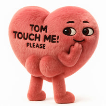 Load image into Gallery viewer, “Touch My Heart” - Funny Heart Custom Shape Pillow, Personalized Gift for Couples Pillow PopCulturePrints
