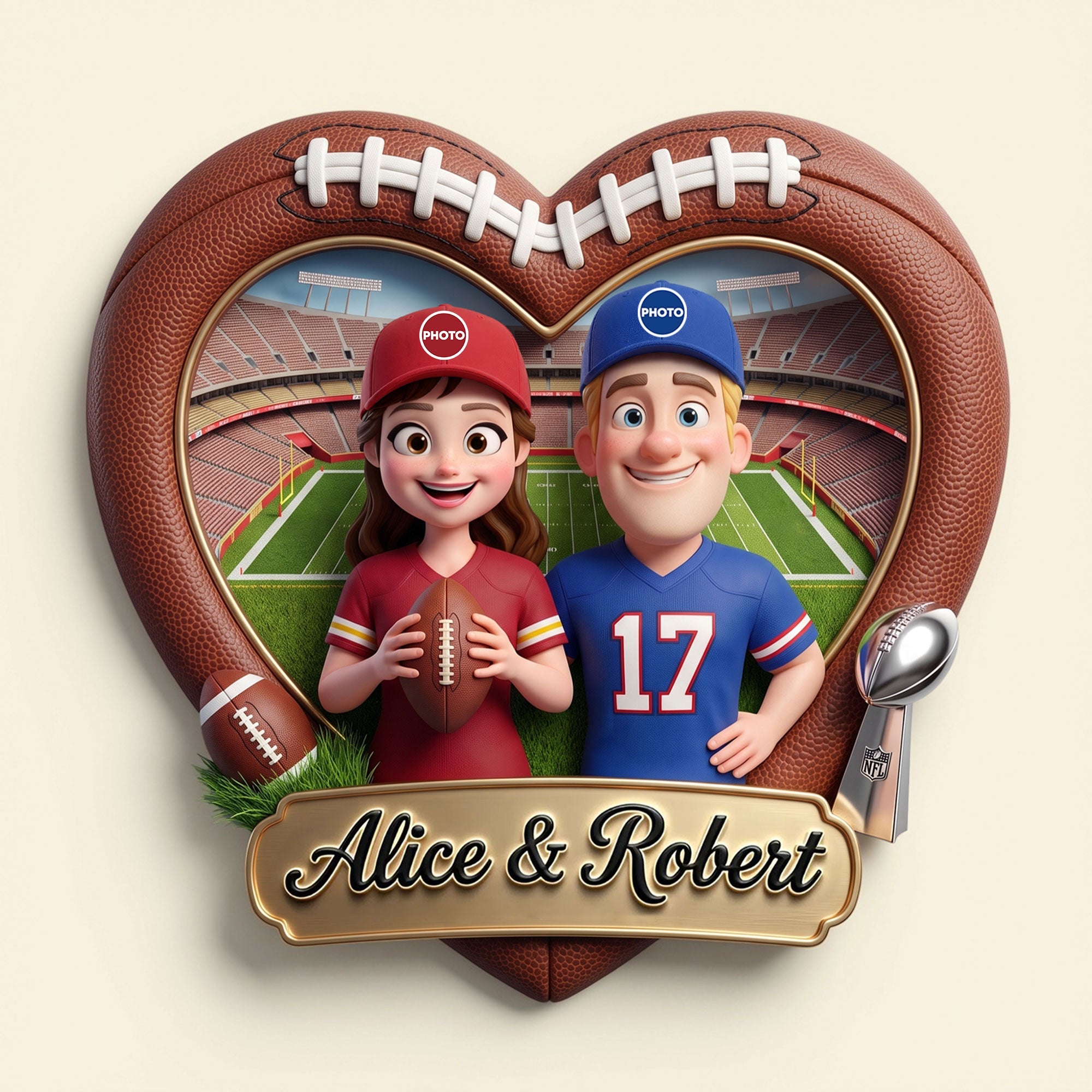 Love On The Field Fridge Magnet - Personalized Gifts For Couples 05huti140726 Fridge Magnet PopCulturePrints