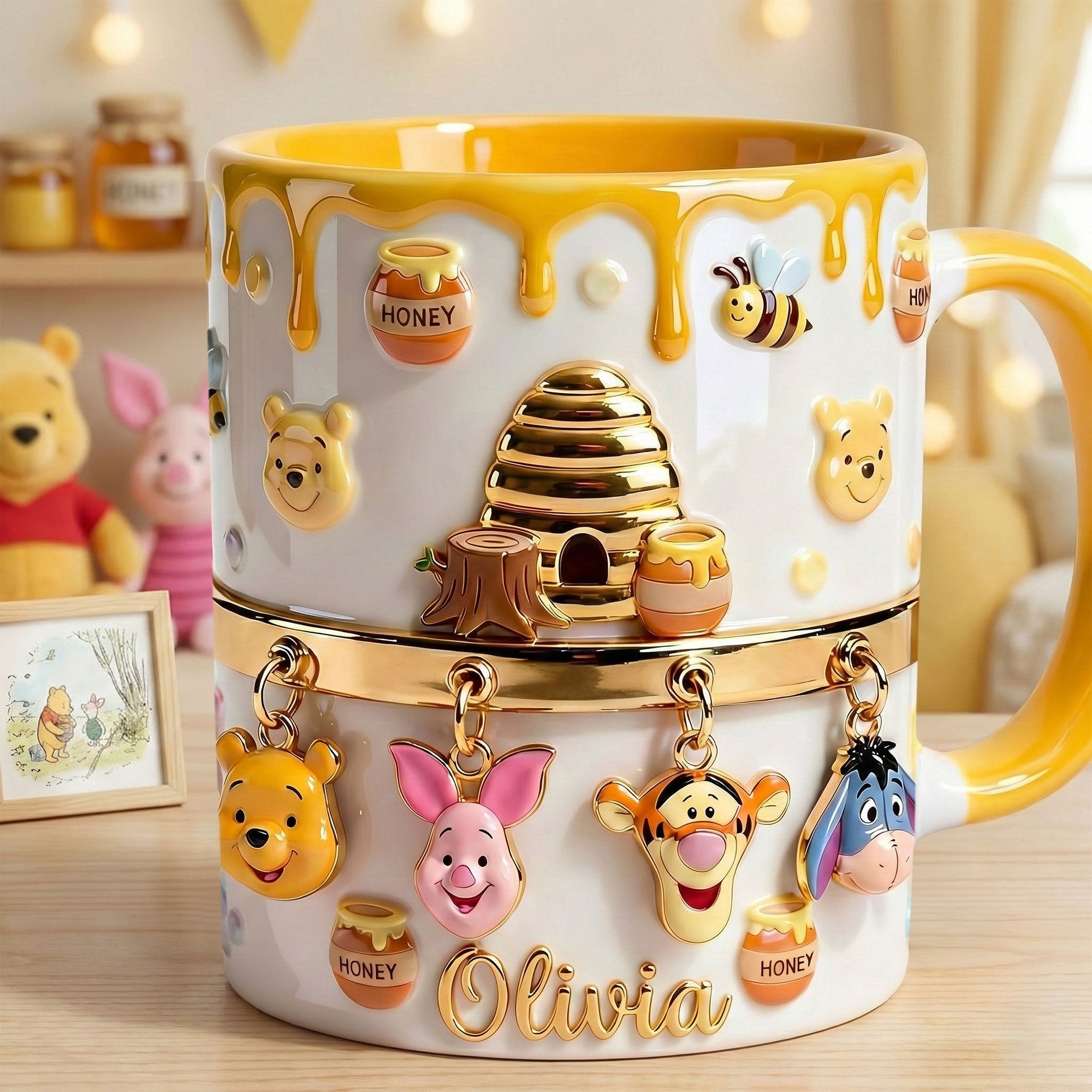 “Sipping Imagination” - Childhood Bear And Friends Coffee Accent Mug - Personalized Gift for Kids Coffee Mug PopCulturePrints