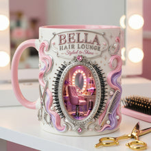 Load image into Gallery viewer, "Styled to Shine: A Hair Stylist's Delight" - Personalized Hair Lounge Accent Mug - Custom Gift for Hairdressers and Beauty Enthusiasts
