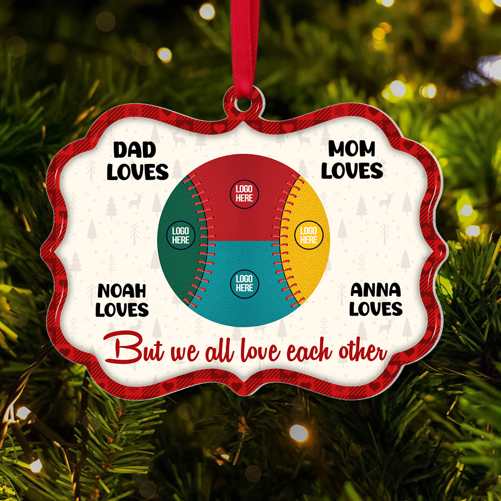 Customizable Baseball Lover Christmas Ornament Ornament PopCulturePrints