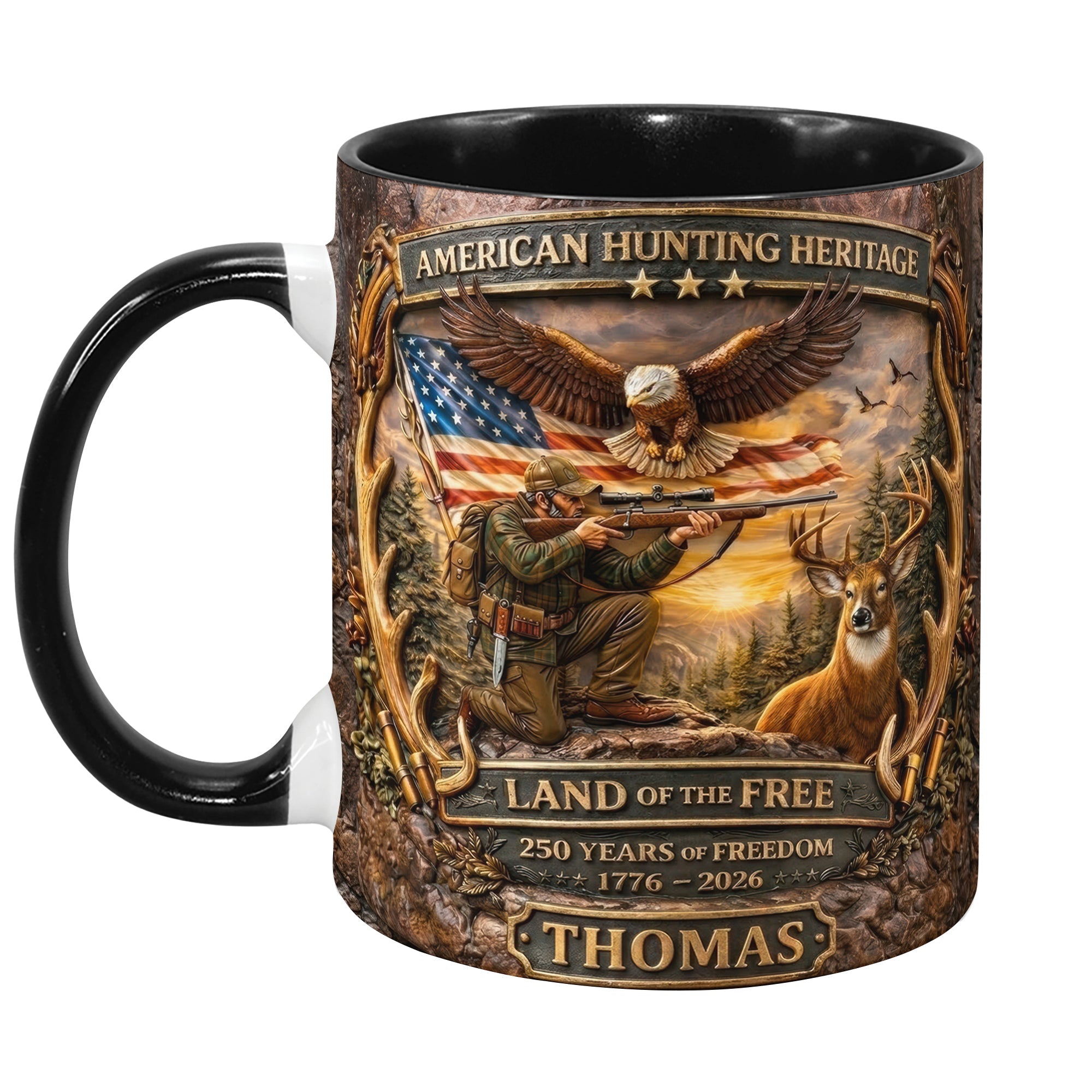 “Land of the Free - Personalized Mug for Hunters” - Custom Gift for Outdoor Enthusiasts Coffee Mug PopCulturePrints