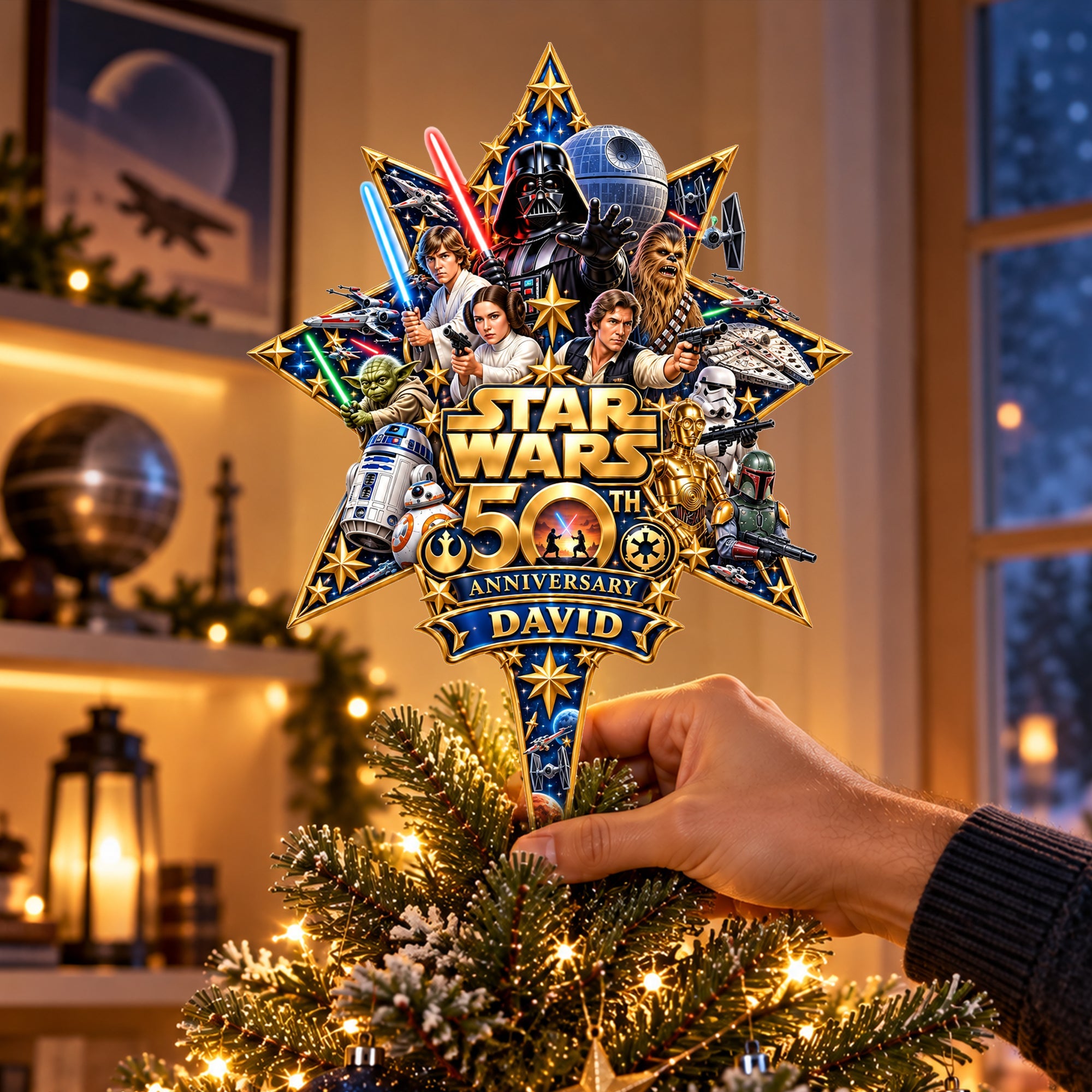 50th Anniversary Acrylic Christmas Tree Topper - Personalized Gifts For Cosmic Lovers 11ohlu081026 Ornament PopCulturePrints