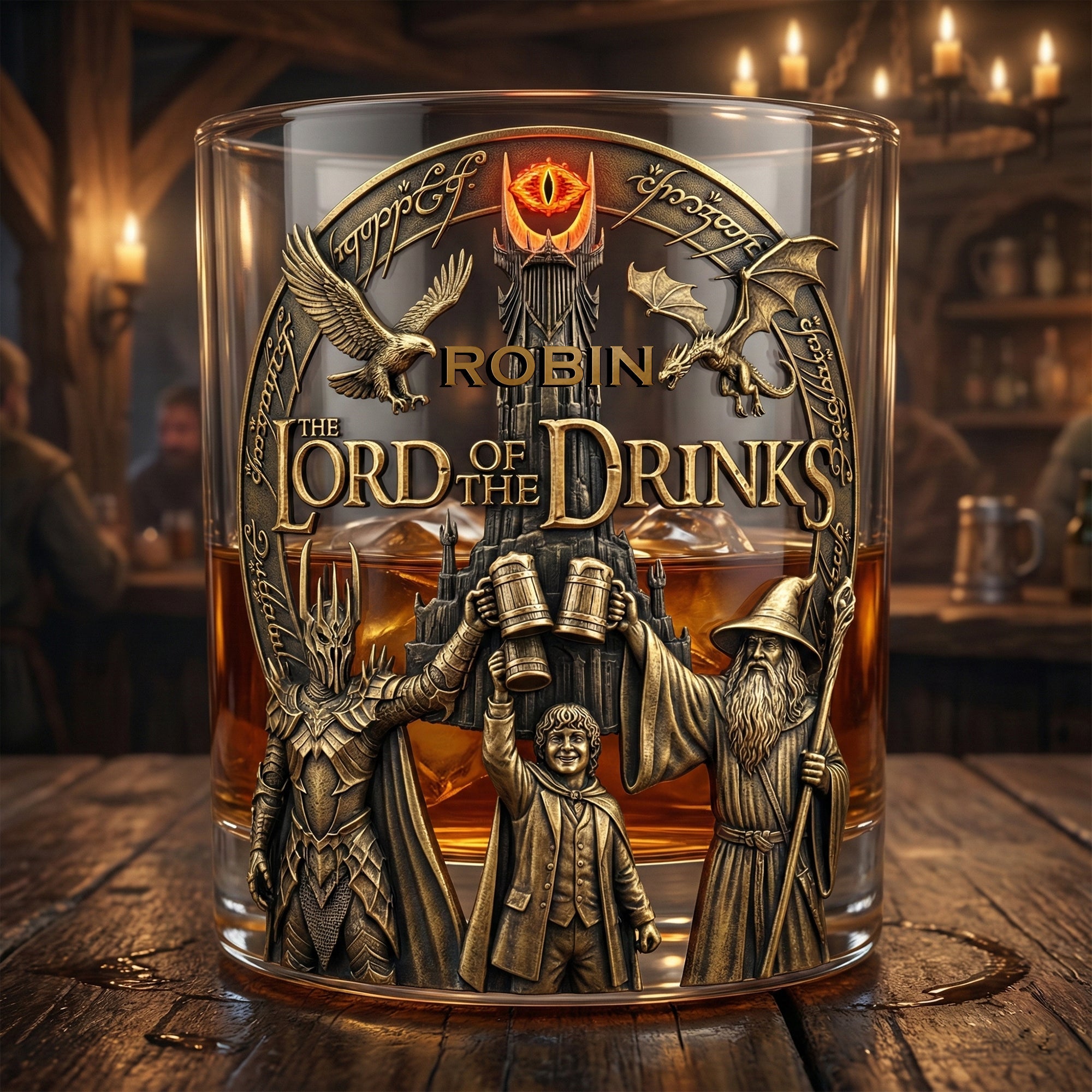 "Cheers to Epic Adventures!" - Personalized Drinking Glass - Gift for Friends, Gamers, and Movie Lovers Glass PopCulturePrints