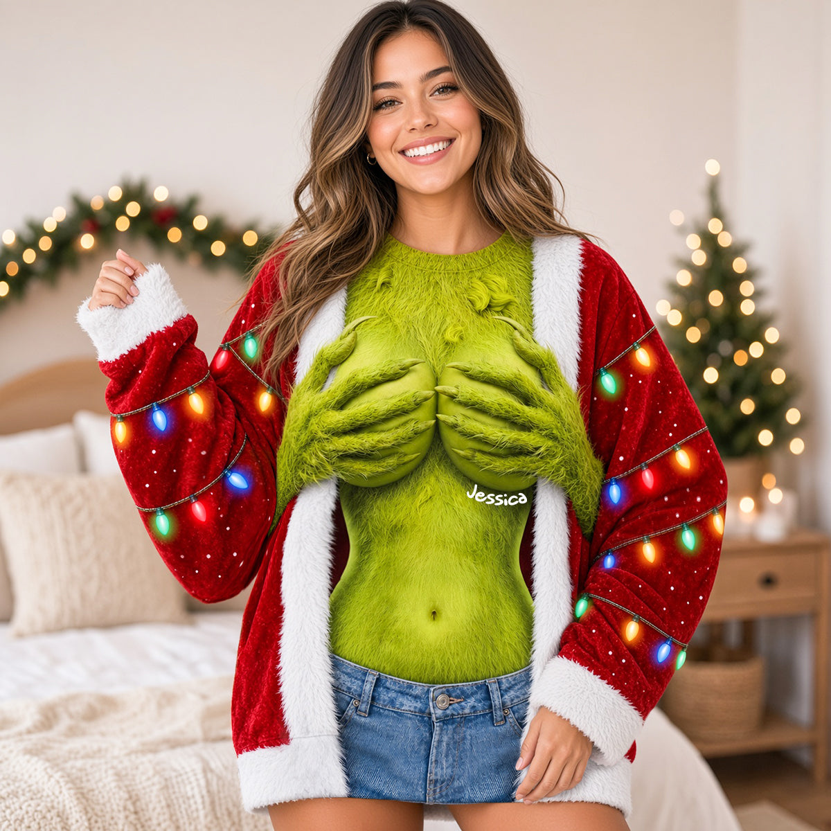 Merry Mischief: Unleash Your Holiday Spirit - Funny Sweatshirt, Personalized Gift for Her