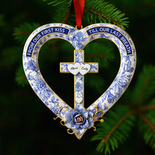 Load image into Gallery viewer, &quot;From Our First Kiss Till Our Last Breath&quot; - Personalized Christmas Ornament for Couples Ornament PopCulturePrints
