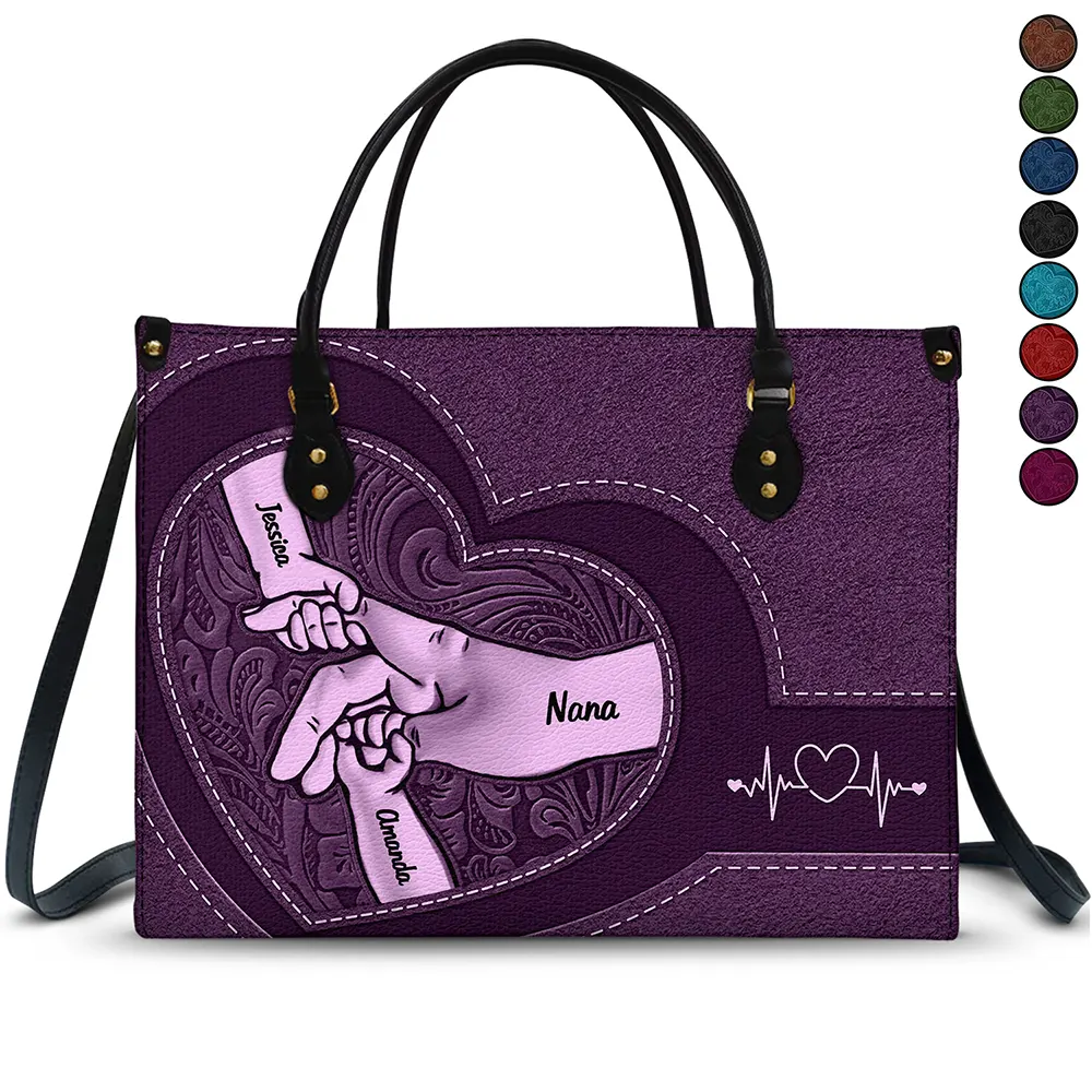 “Together in Love” - Personalized Leather Bag - Gift for Mom, Grandma & Loved Ones Leather Bag PopCulturePrints