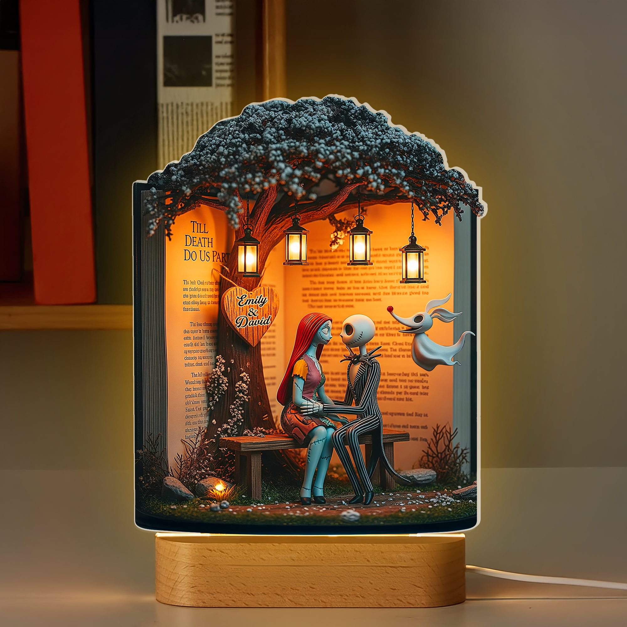 Till Death Do Us Part LED Light - Personalized Horror Couple Gift for Halloween Led Night Light PopCulturePrints