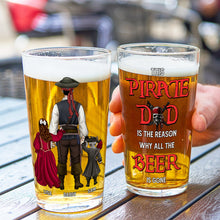 Load image into Gallery viewer, Custom Pirate Dad Beer Glass - Personalized Gift For Fathers Beer Glasses PopCulturePrints
