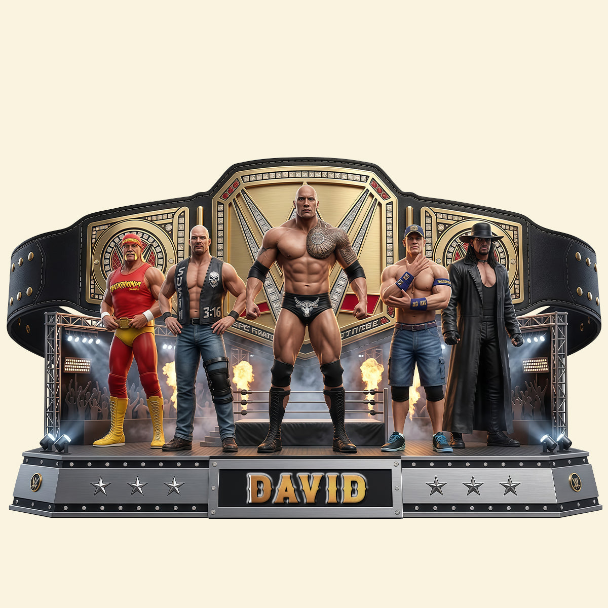 Unleash Your Inner Champion - Legendary Arena Fighters Acrylic Plaque - Personalized Gift for Fans of Wrestling and Pop Culture Shaped Plaques PopCulturePrints