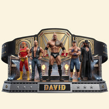Load image into Gallery viewer, Unleash Your Inner Champion - Legendary Arena Fighters Acrylic Plaque - Personalized Gift for Fans of Wrestling and Pop Culture Shaped Plaques PopCulturePrints
