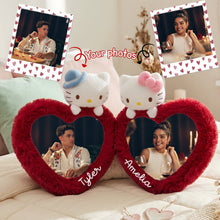 Load image into Gallery viewer, "Capture Your Love!" - Personalized Heart-Shaped Pillow - Custom Photo Gifts for Couples Pillow PopCulturePrints
