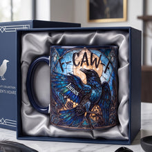 Load image into Gallery viewer, "Cawing with Attitude" - Personalized Raven Accent Mug for Gothic Occult Lovers
