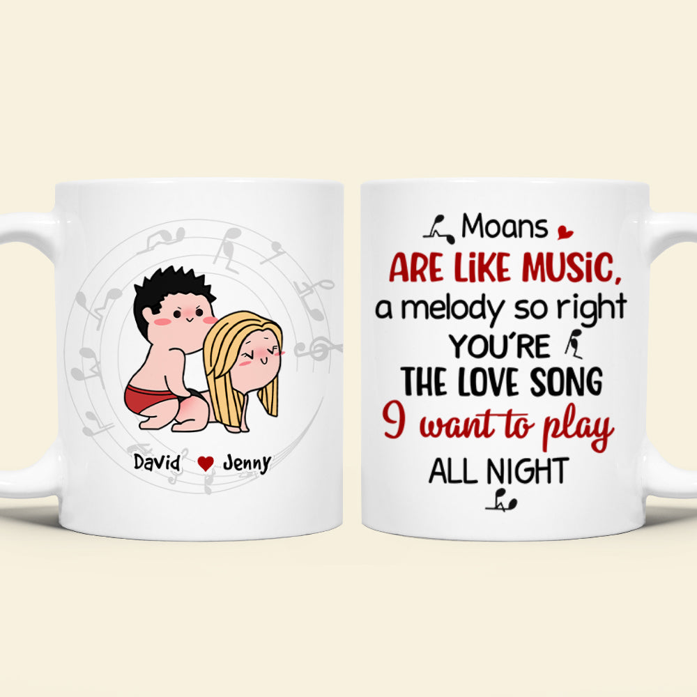 Personalized Couple's Coffee Mug - Love Song Moans Coffee Mug PopCulturePrints