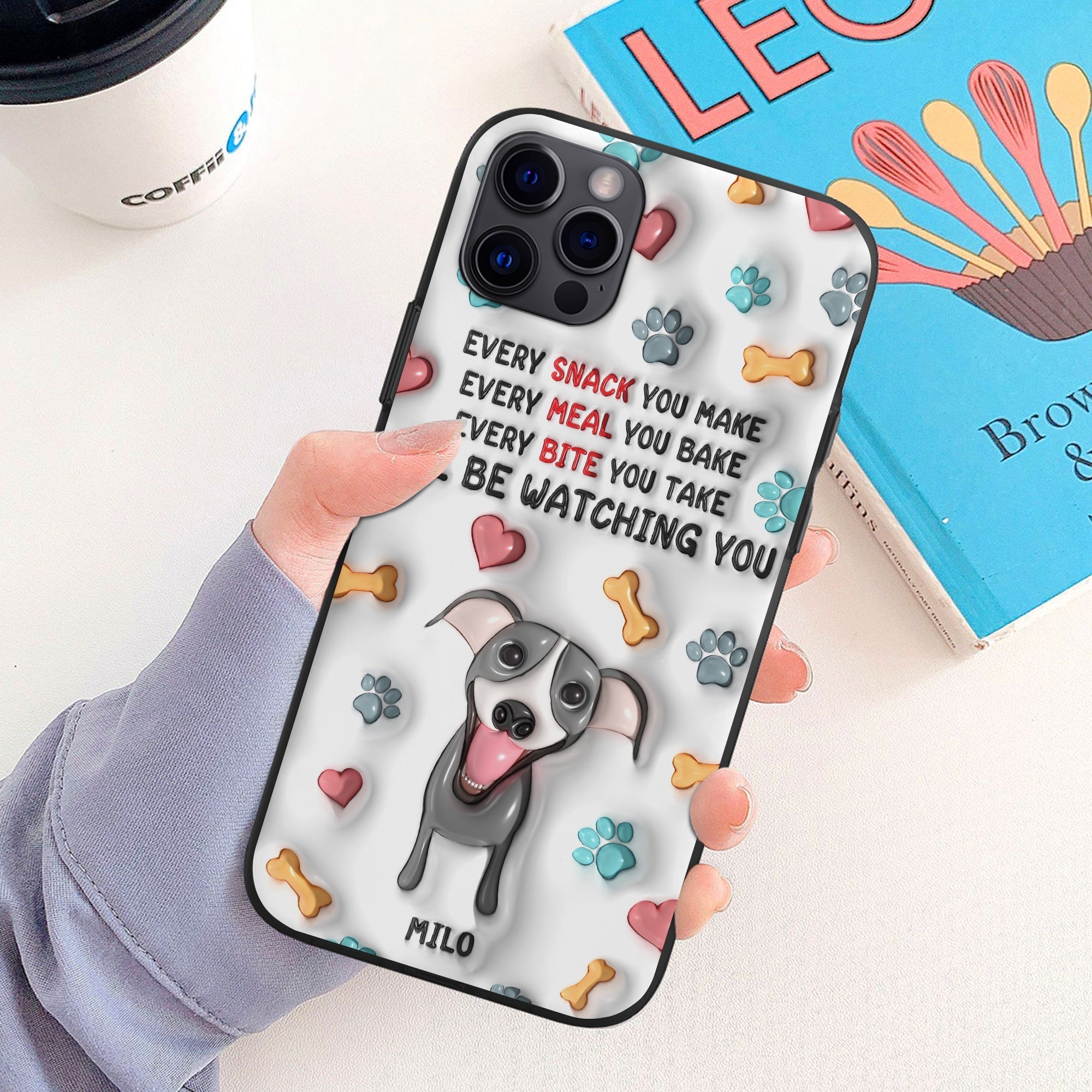 Custom Dog Lovers Phone Case - Cute Animated Waiting Dog Design