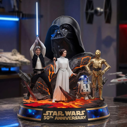Celebrate Your Cosmic Love: 50th Anniversary Acrylic Plaque - Personalized Gift for Star Wars Fans Shaped Plaques PopCulturePrints