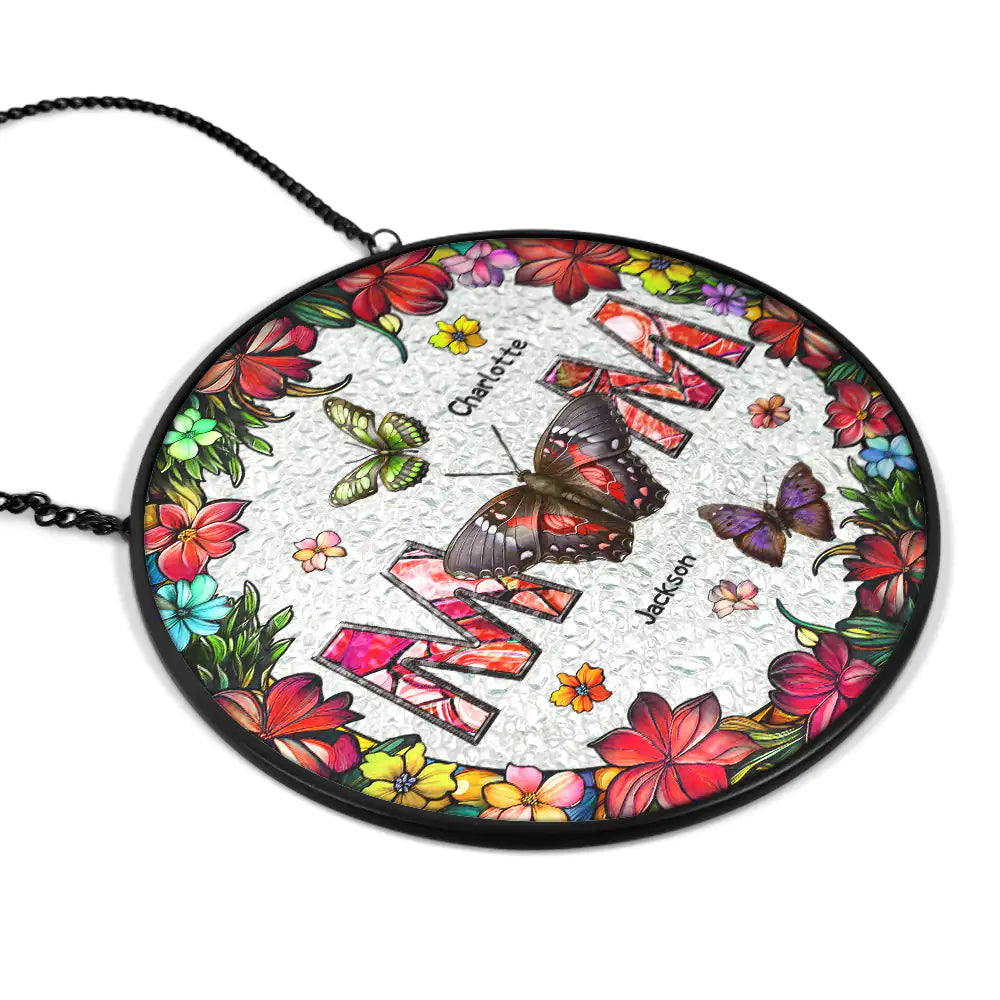 "You Are Loved, Mom" - Personalized Butterfly Stained Glass Suncatcher - Gift for Mom, Grandma, and Loved Ones Suncatcher Ornament PopCulturePrints