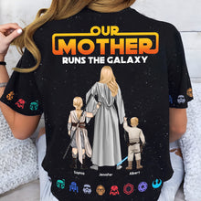 Load image into Gallery viewer, Personalized Galactic Mom 3D Shirt - Custom Family Names AOP Products PopCulturePrints
