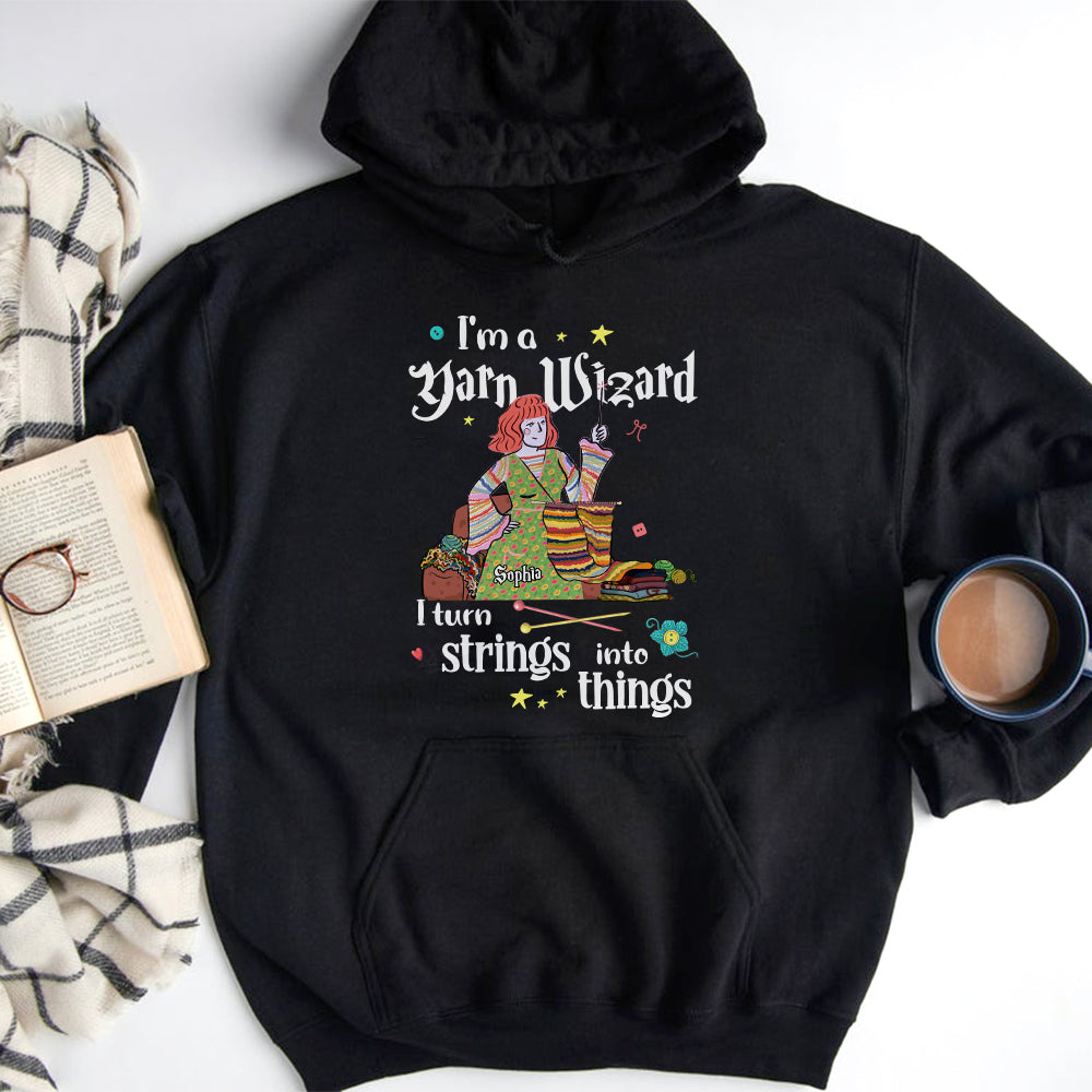 Personalized Yarn Wizard T-Shirt - Turn Strings into Things