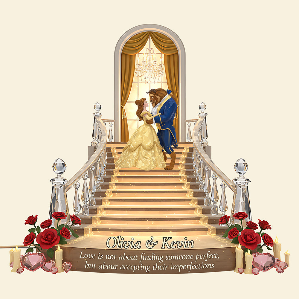 “Love is about accepting imperfections” - Couple Dancing Acrylic Light Box - Personalized Gifts For Couples Light Box PopCulturePrints