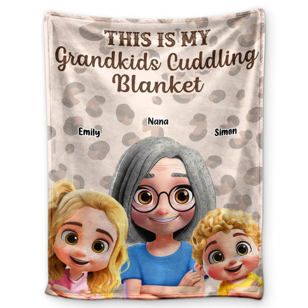 This Is My Grandkids Cuddling Blanket - Personalized Fleece Blanket, Sherpa Blanket Fleece Blanket PopCulturePrints