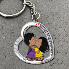 Load image into Gallery viewer, Personalized Together We’re Unstoppable Keychain for Couples Keychains PopCulturePrints
