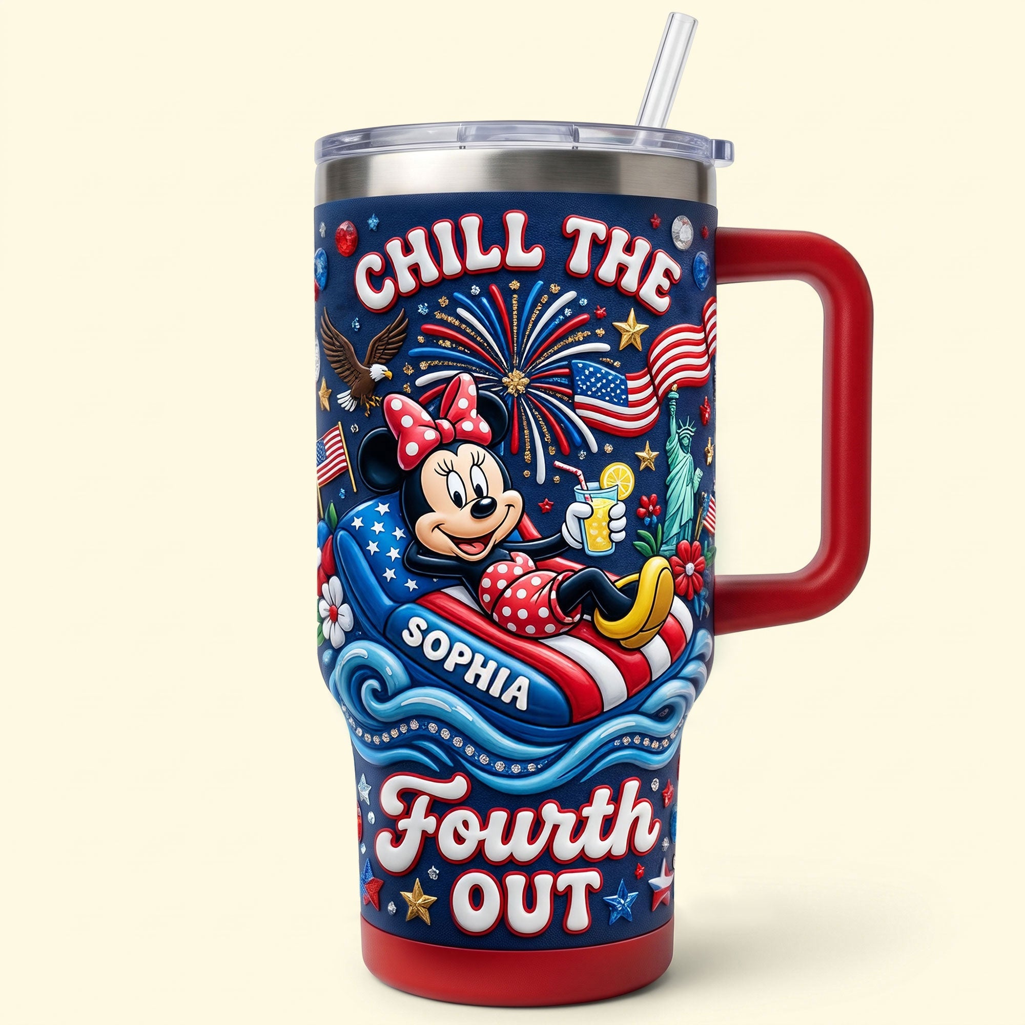 Chill the Fourth Out with Minnie - Personalized 40oz Tumbler Gift
