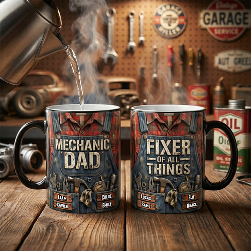 Fixer Of All Things - Personalized Mug for Mechanic Dad Coffee Mug PopCulturePrints